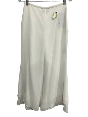 Onyx Nite NEW White Wide Leg Sheer Overlay Pants Sz Small